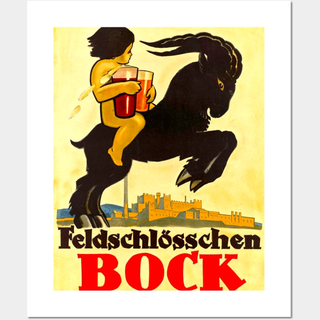 Vintage Advertising - Feldschlosschen Bock Wall Art by Culturio